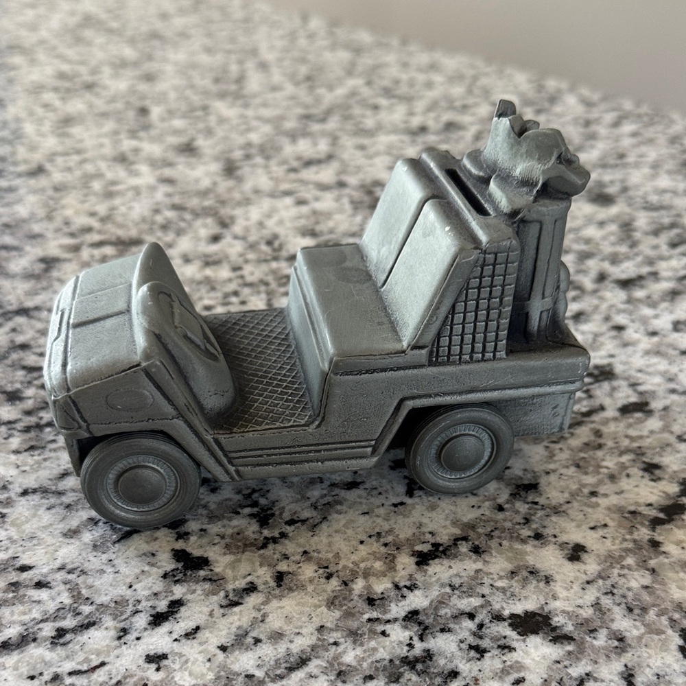 Collectible Pewter Golf Cart Coin Bank